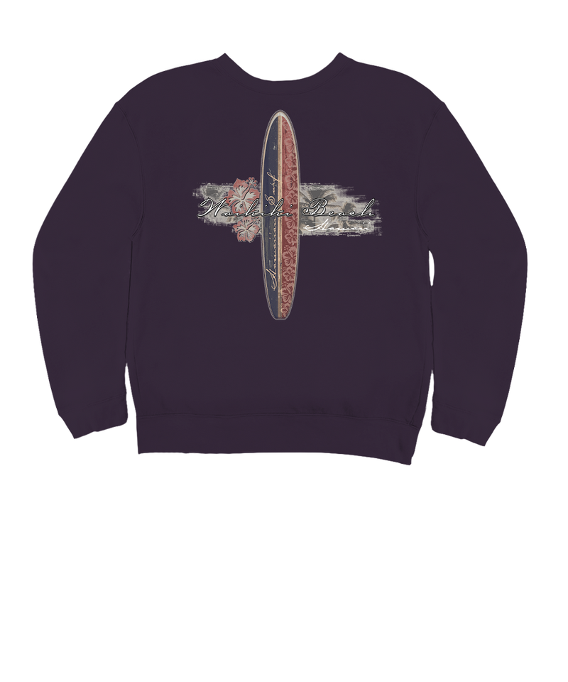 Hibiscus Surf - Blackberry Dyed Long Sleeve Sweatshirt