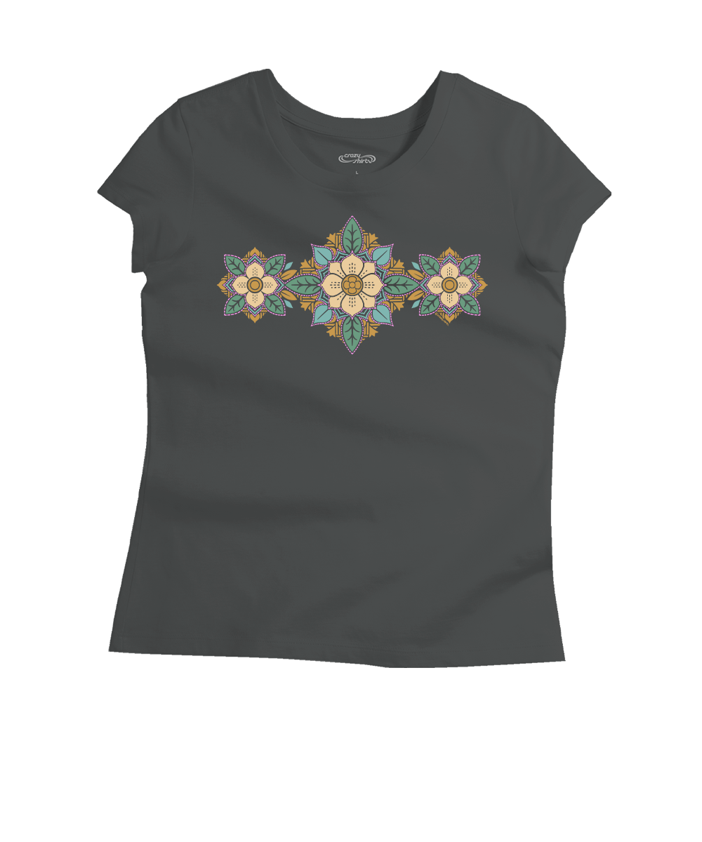 Blossom Quilt - Graphite Short Sleeve Pima T-Shirt
