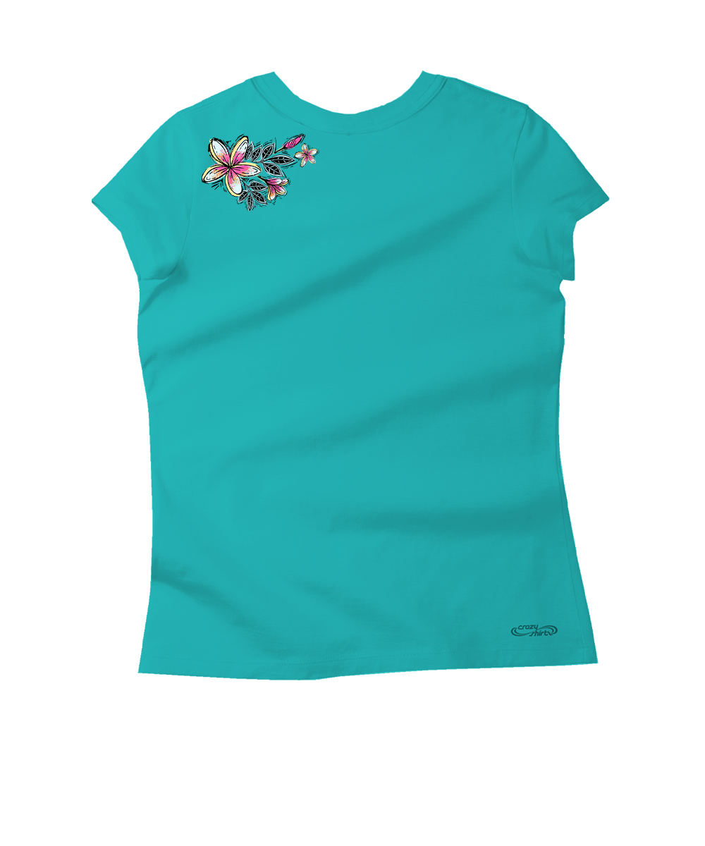 Sketchy Plumeria - Ocean Short Sleeve Pima T-Shirt