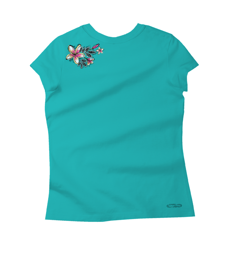 Sketchy Plumeria - Ocean Short Sleeve Pima T-Shirt