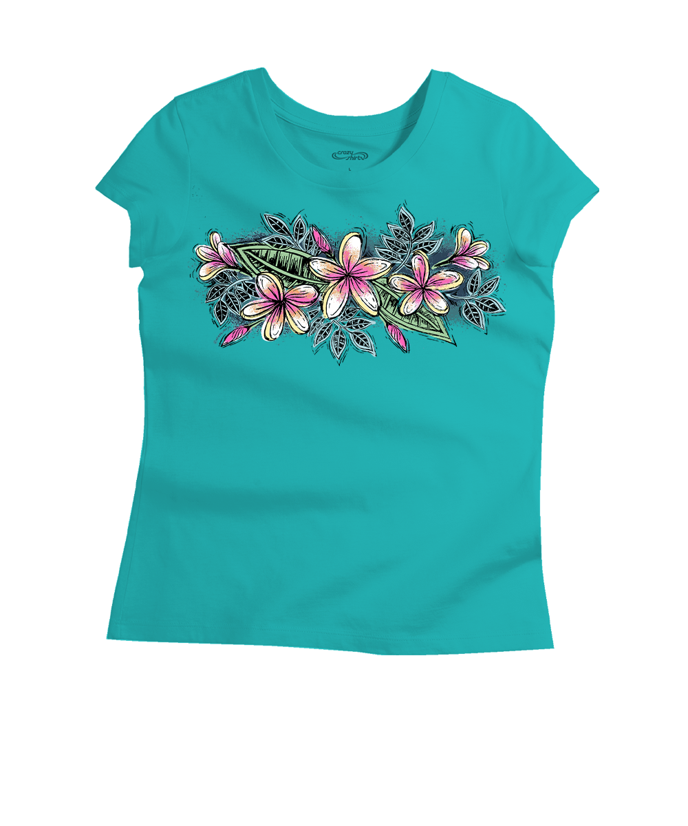 Sketchy Plumeria - Ocean Short Sleeve Pima T-Shirt