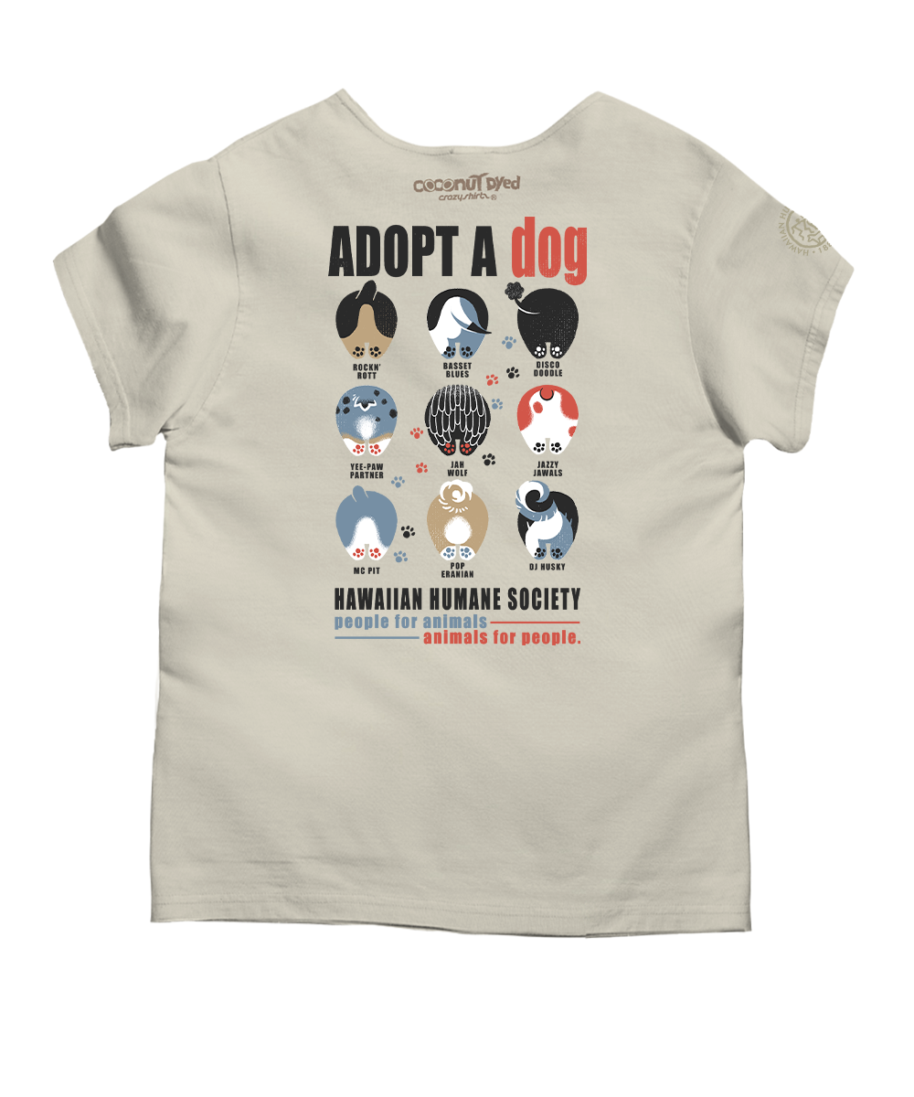 Hawaiian Humane Society Adopt A Dog Canine Musicians - Coconut Dyed Short Sleeve Scoop Neck T-Shirt