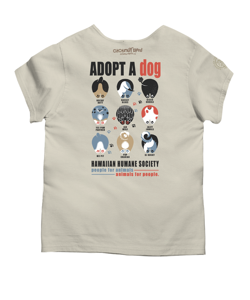 Hawaiian Humane Society Adopt A Dog Canine Musicians - Coconut Dyed Short Sleeve Scoop Neck T-Shirt