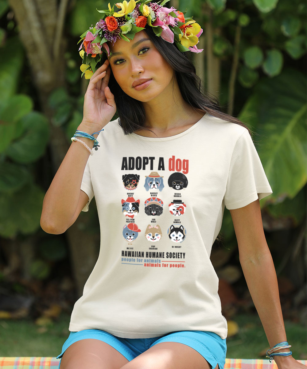 Adopt A Dog Canine Musicians T-Shirt | Women's Scoop Neck