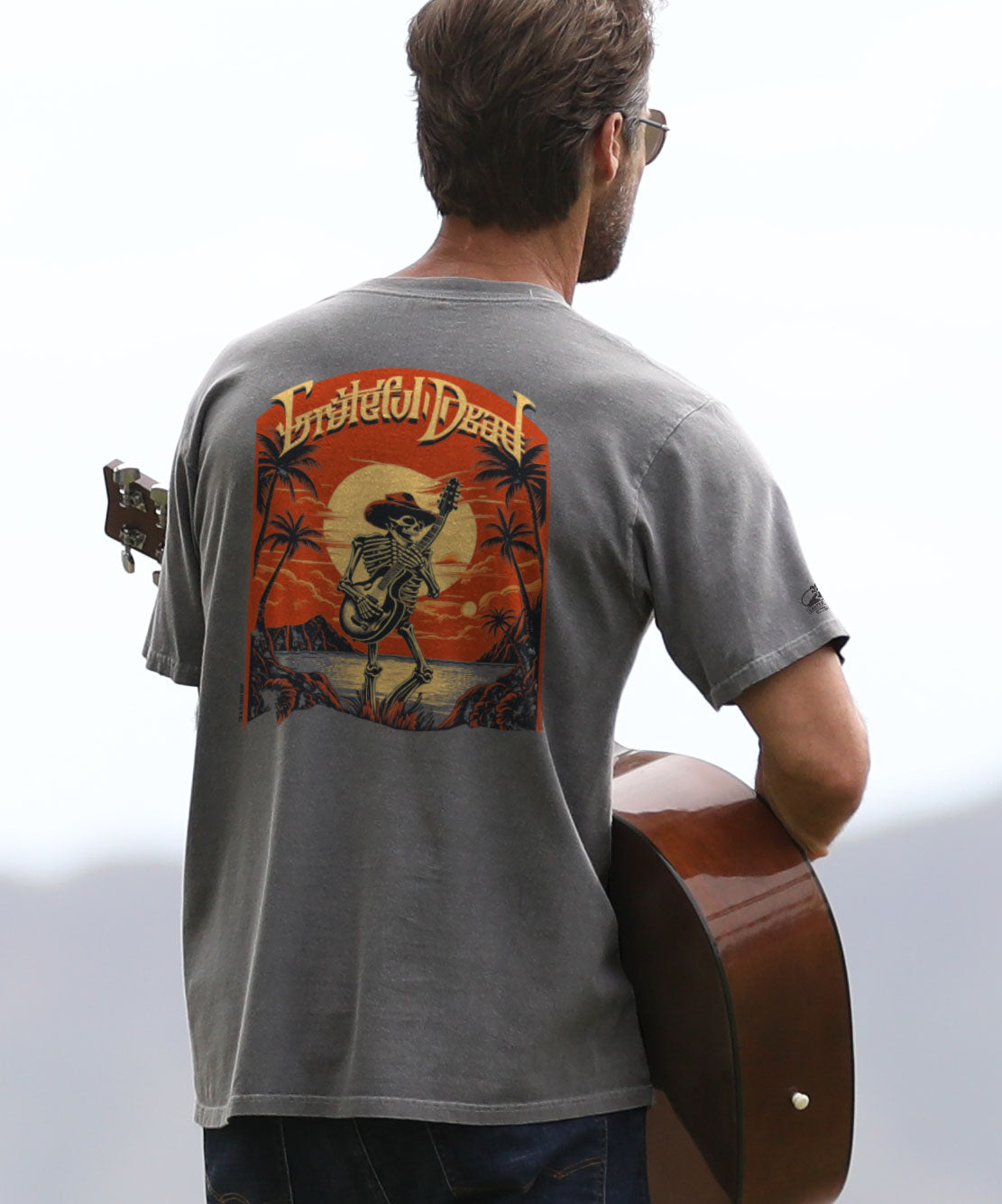 Grateful Dead Concert Poster T-Shirt | Men's Crater Dyed® Grey