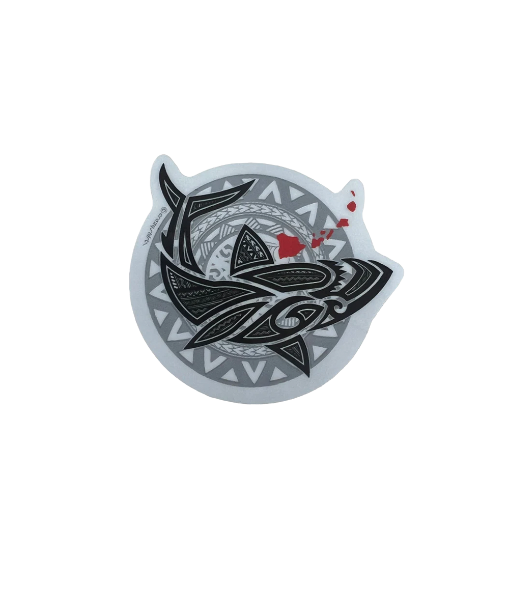 Decorative sticker with black and gray design on a white background View 1