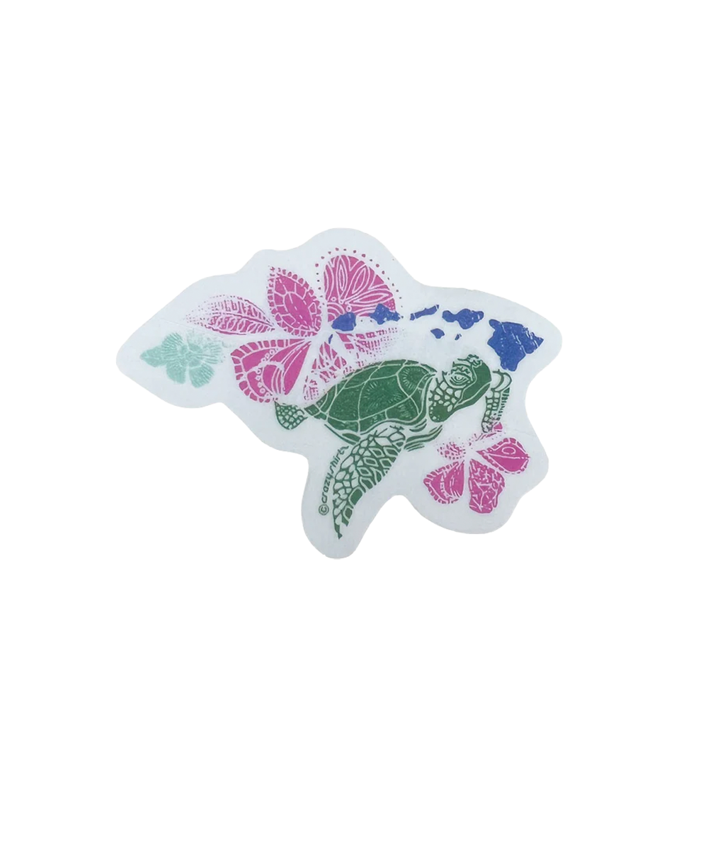 Sticker with a turtle design on a white background View 1