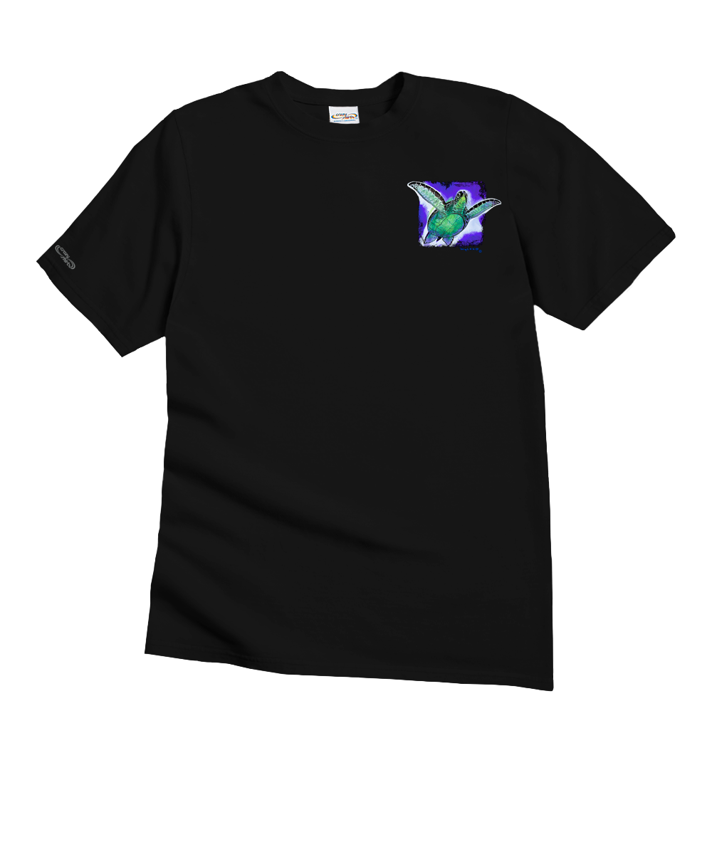 Wyland® Sea Turtle - Black Short Sleeve Crewneck T-Shirt