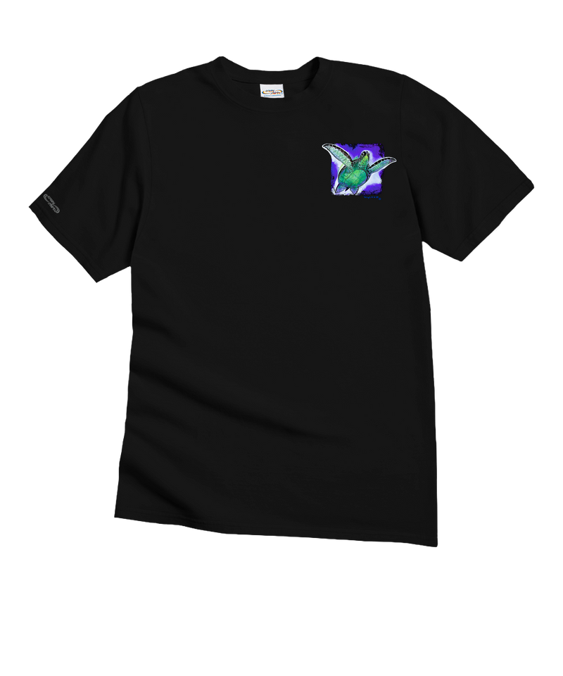 Wyland® Sea Turtle - Black Short Sleeve Crewneck T-Shirt