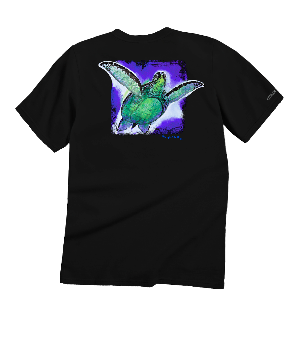 Wyland® Sea Turtle - Black Short Sleeve Crewneck T-Shirt
