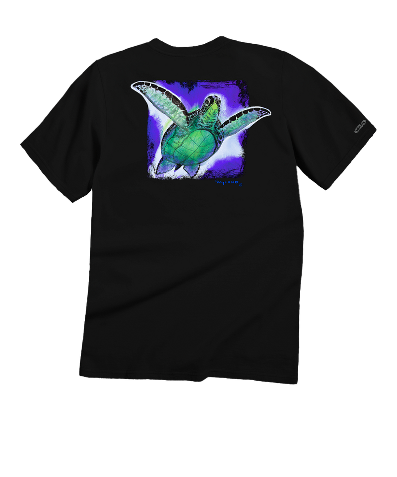 Wyland® Sea Turtle - Black Short Sleeve Crewneck T-Shirt