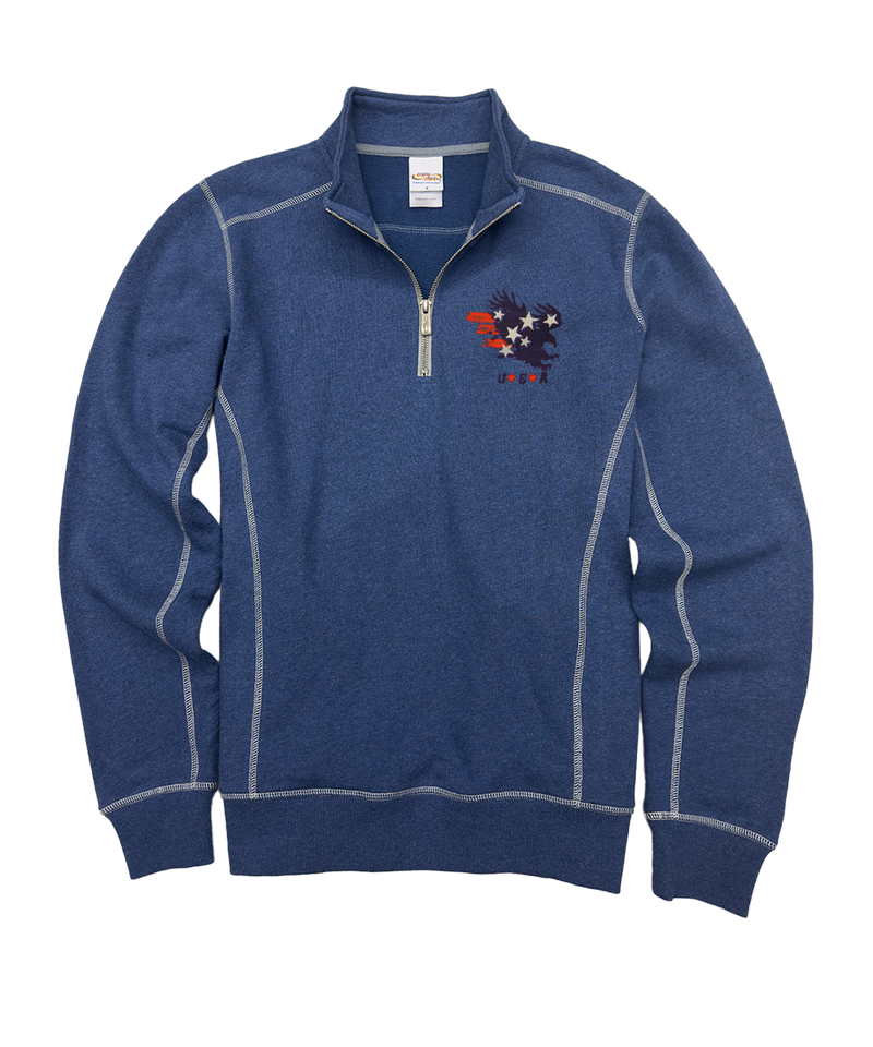 American Pride - Blue Heather Long Sleeve Mountain Peak Pullover