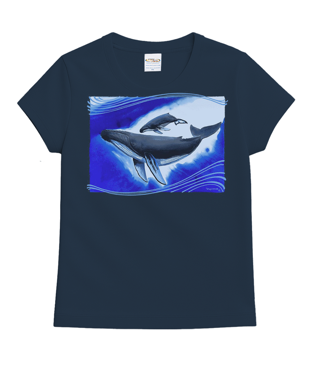 Wyland® Humpbacks - Navy Short Sleeve Crewneck T-Shirt