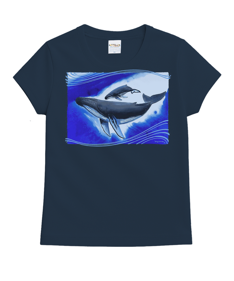 Wyland® Humpbacks - Navy Short Sleeve Crewneck T-Shirt