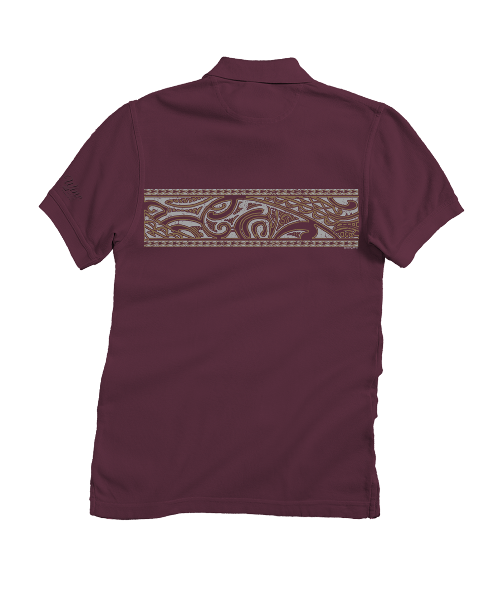 Island Tribal Band - Wine Dyed Short Sleeve Oceanfront Polo Shirt
