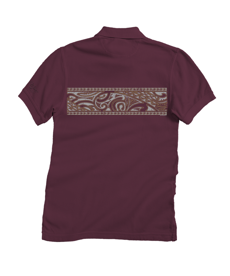 Island Tribal Band - Wine Dyed Short Sleeve Oceanfront Polo Shirt