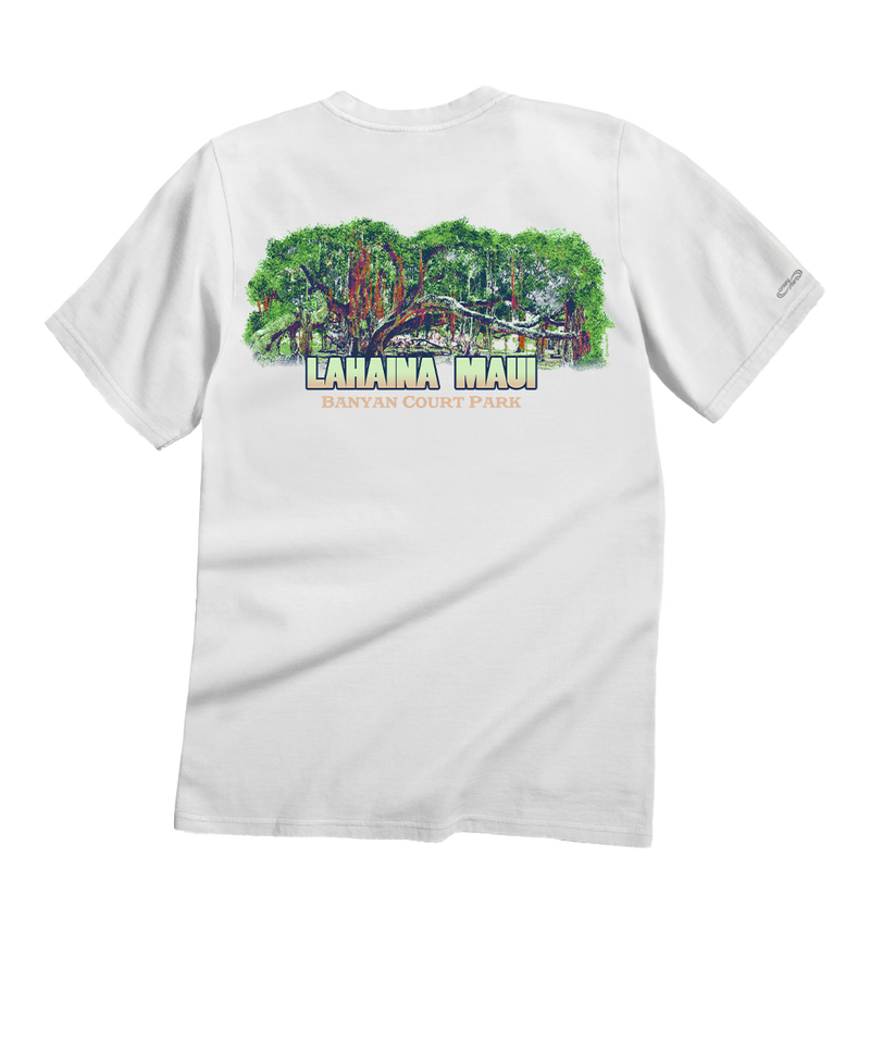 Lahaina Banyan - White Short Sleeve Crewneck T-Shirt