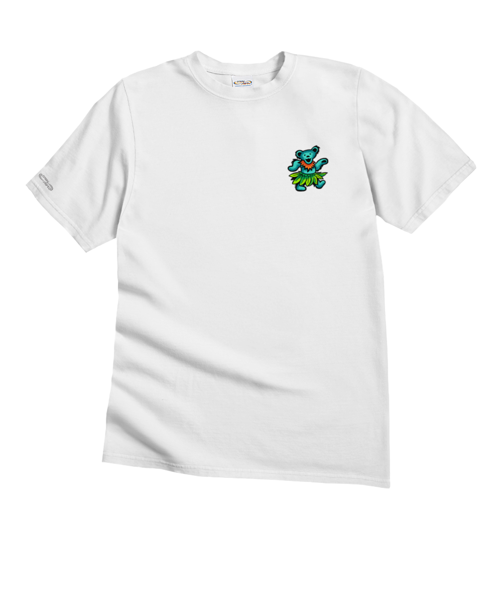 Grateful Dead Hula Bear - White Short Sleeve Crewneck T-Shirt