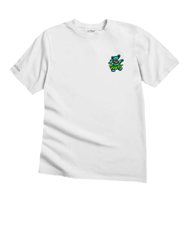 Grateful Dead Hula Bear - White Short Sleeve Crewneck T-Shirt