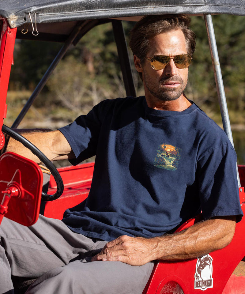 Jeep® Sunset River - Navy Short Sleeve Crewneck T-Shirt