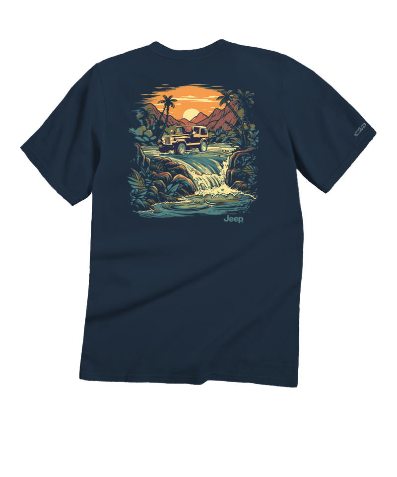 Jeep® Sunset River - Navy Short Sleeve Crewneck T-Shirt