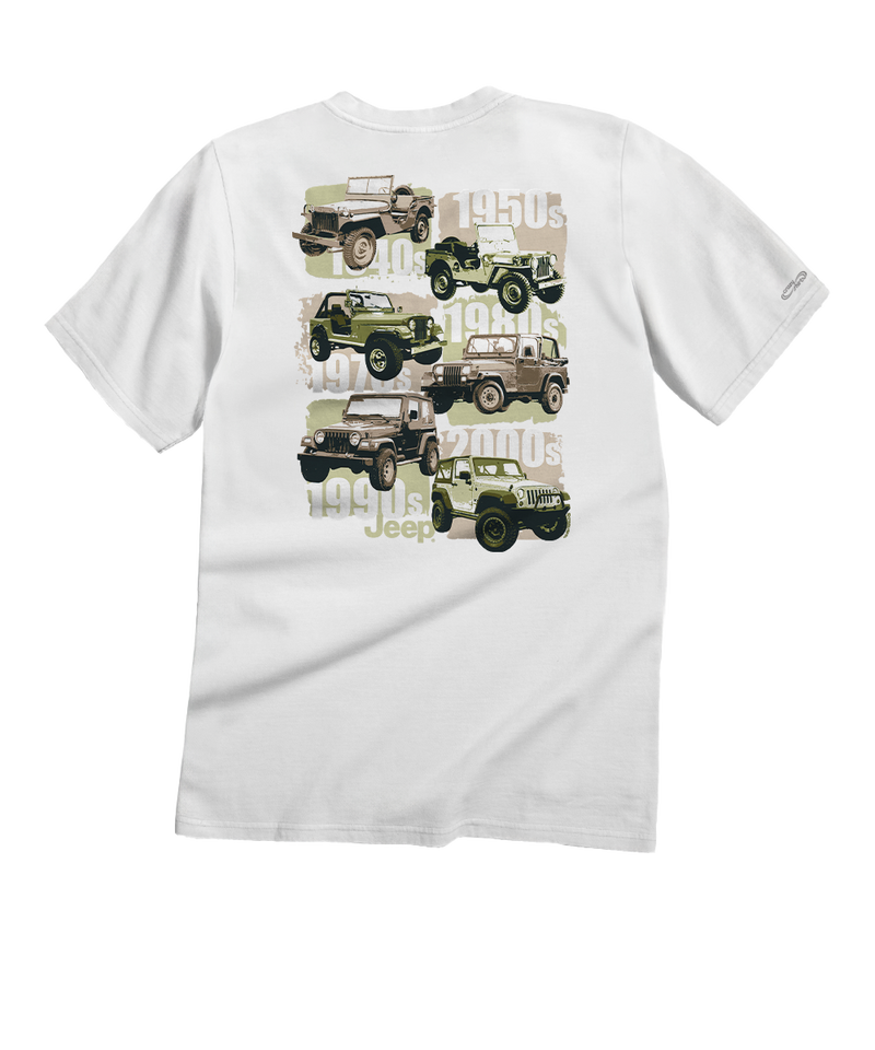 Jeep® Wrangler Evolution - White Short Sleeve Crewneck T-Shirt