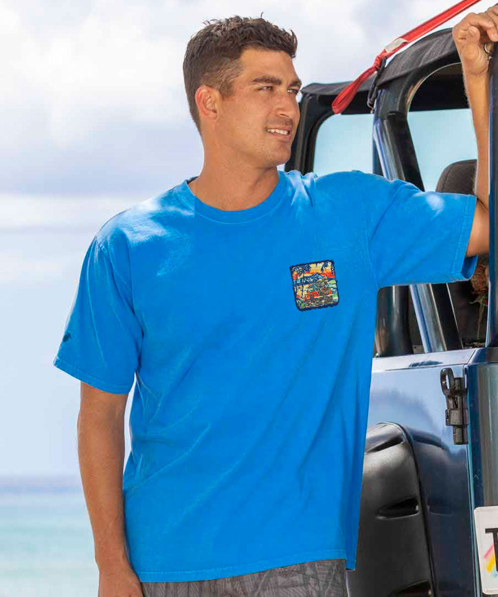 Jeep® Island Surf - Blue Hawaii Dyed Short Sleeve Crewneck T-Shirt