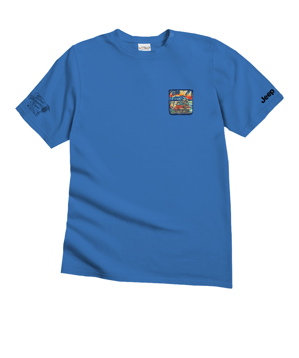 Jeep® Island Surf - Blue Hawaii Dyed Short Sleeve Crewneck T-Shirt