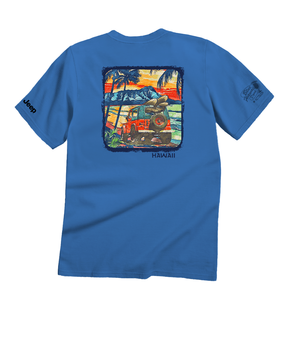 Jeep® Island Surf - Blue Hawaii Dyed Short Sleeve Crewneck T-Shirt