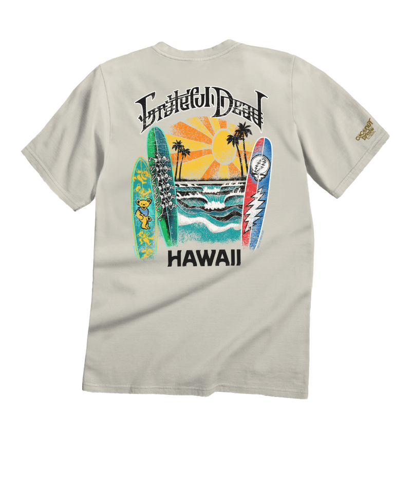 Grateful Dead Surfboards - Coconut Dyed Short Sleeve Crewneck T-Shirt