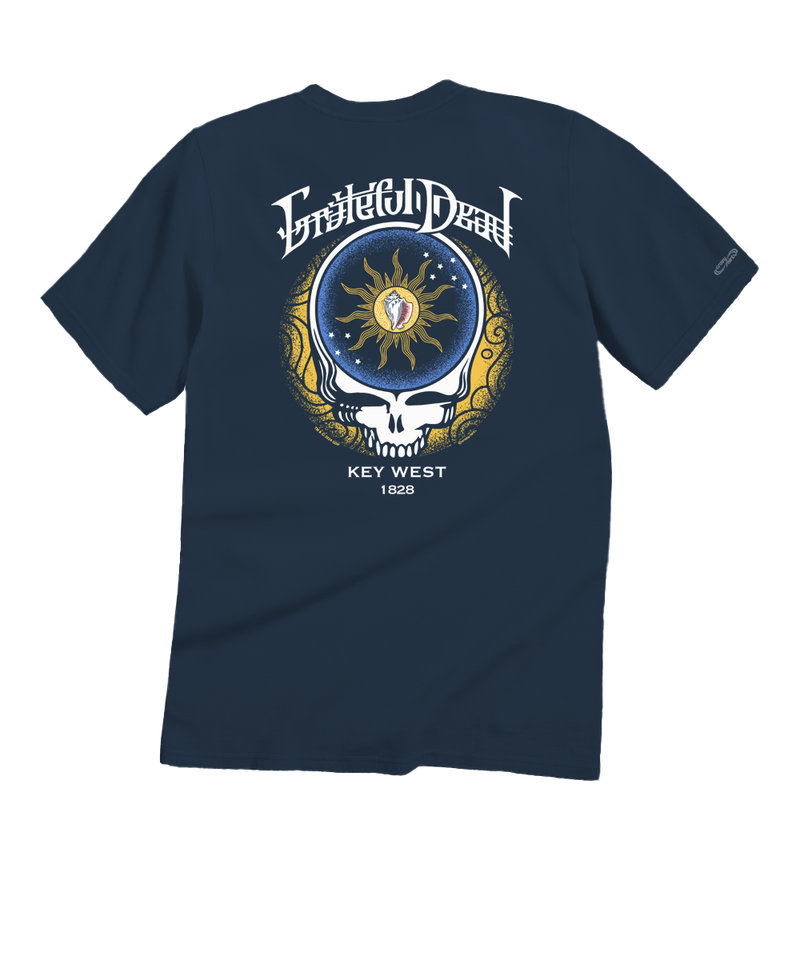 Grateful Dead Conch Republic Flag - Navy Short Sleeve Crewneck T-Shirt