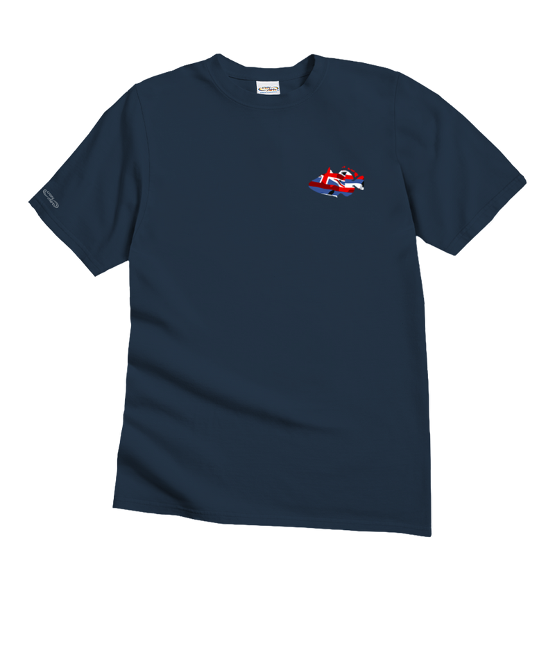 Humu Hawaii Flag - Navy Short Sleeve Crewneck T-Shirt