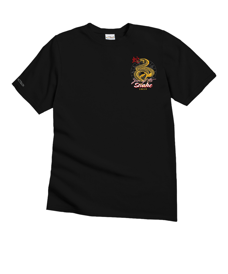 Year Of The Snake 2025 - Black Short Sleeve Crewneck T-Shirt
