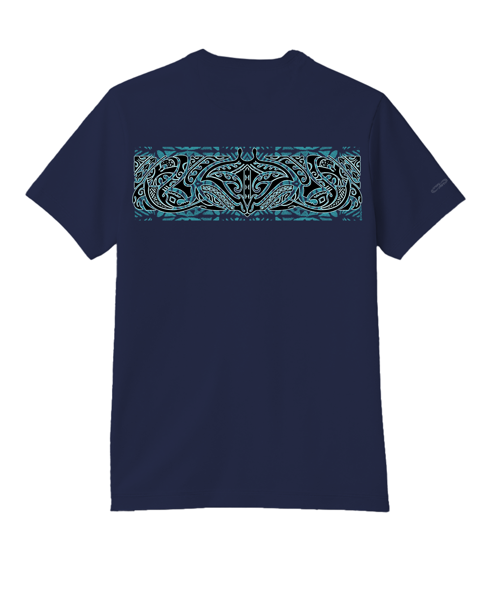 Tribal Sea Life - Indigo Short Sleeve Pima T-Shirt