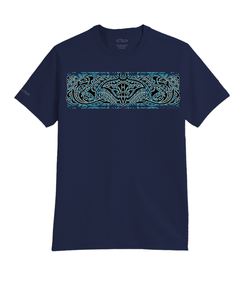 Tribal Sea Life - Indigo Short Sleeve Pima T-Shirt