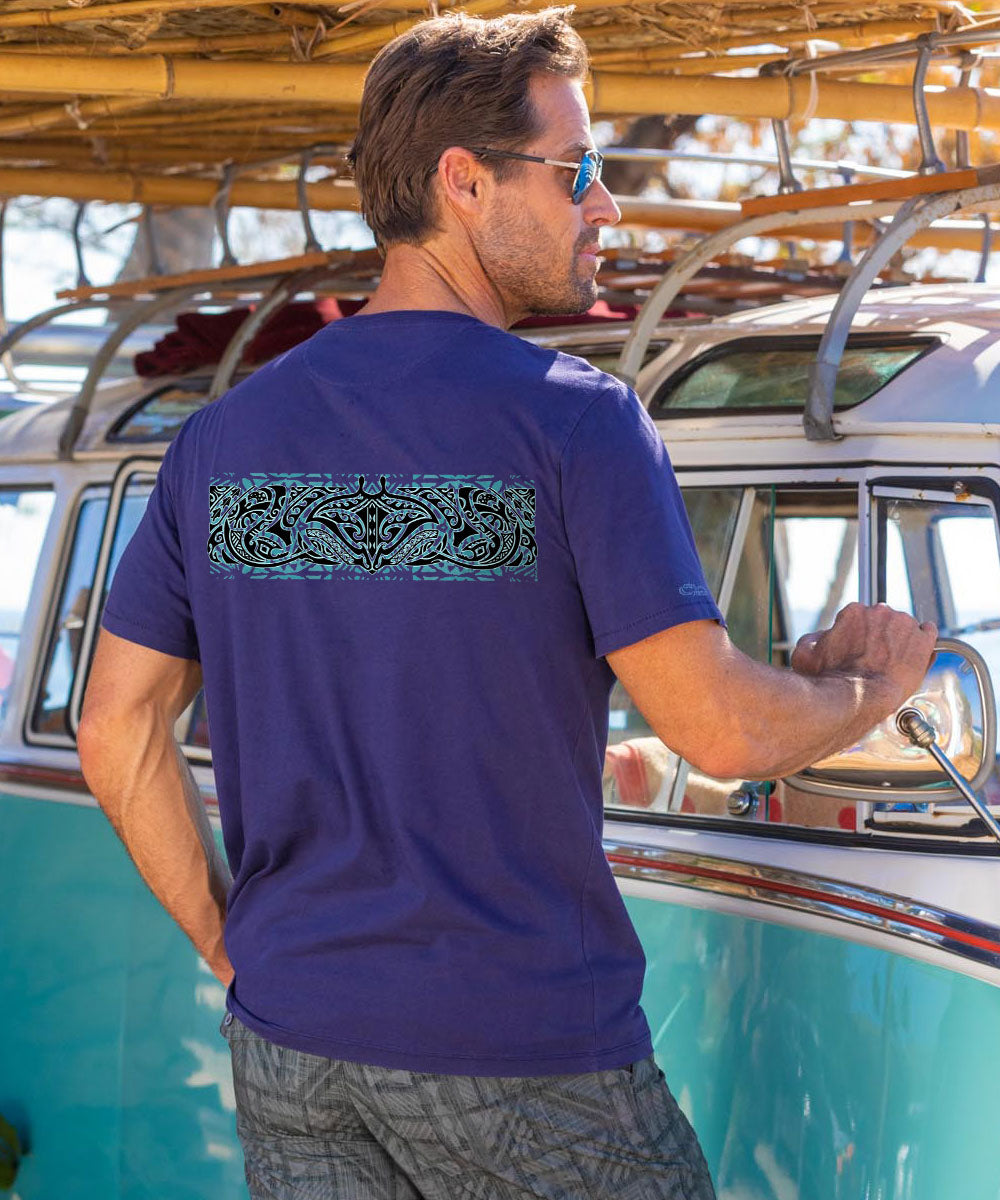 Tribal Sea Life - Indigo Short Sleeve Pima T-Shirt