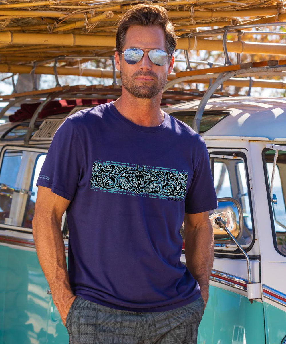 Tribal Sea Life - Indigo Short Sleeve Pima T-Shirt