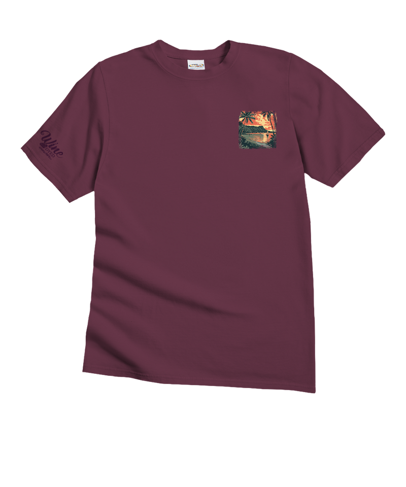 Retro Island Sunset - Wine Dyed Short Sleeve Crewneck T-Shirt