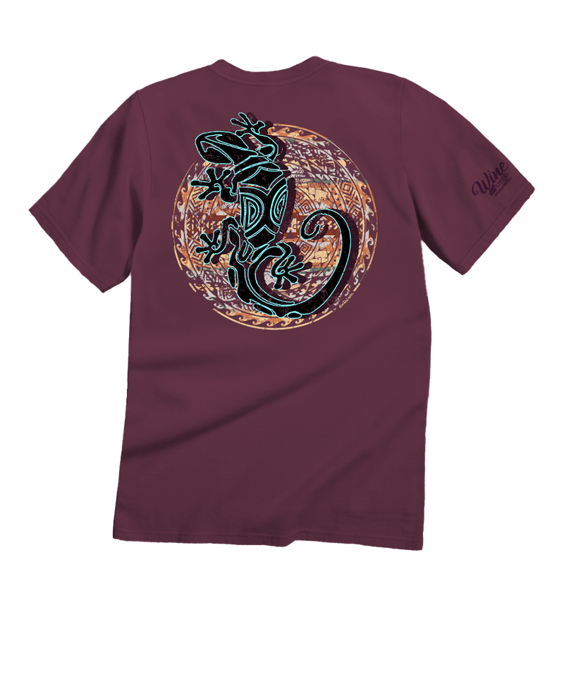Southwestern Gecko - Wine Dyed Short Sleeve Crewneck T-Shirt