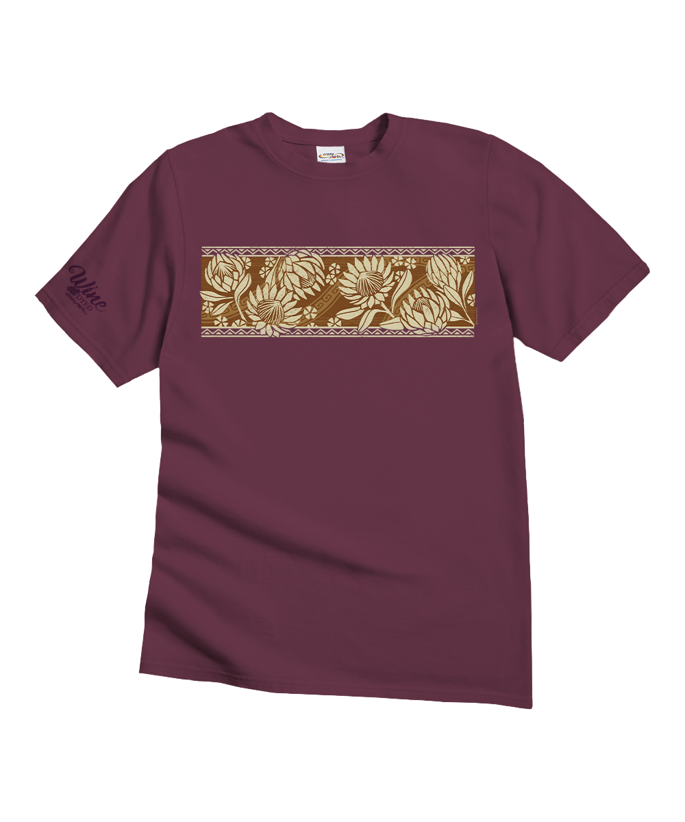 Tribal Protea Band - Wine Dyed Short Sleeve Crewneck T-Shirt