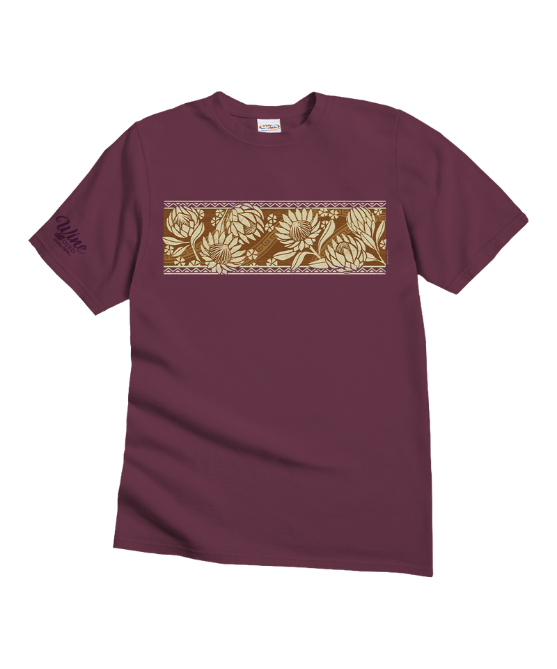 Tribal Protea Band - Wine Dyed Short Sleeve Crewneck T-Shirt