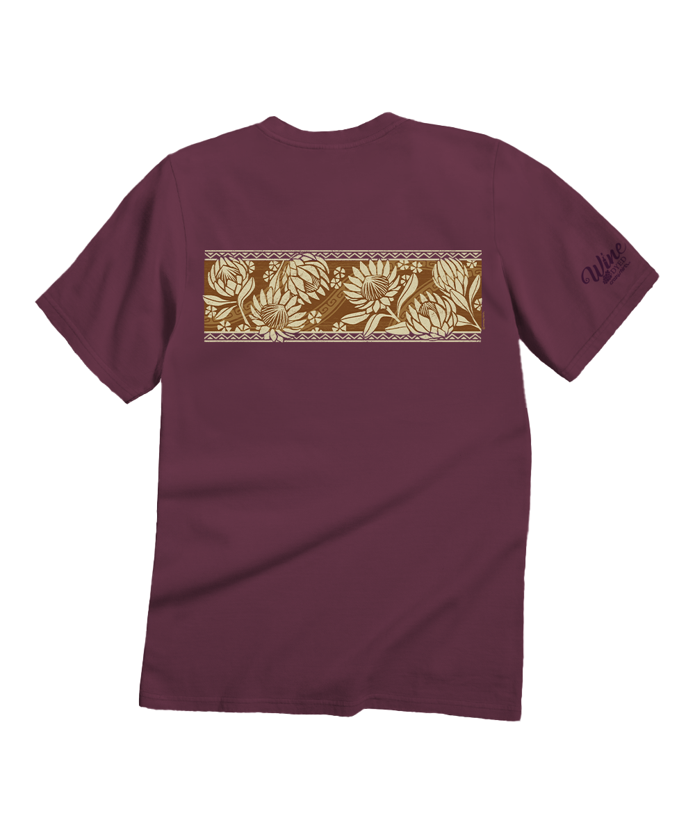 Tribal Protea Band - Wine Dyed Short Sleeve Crewneck T-Shirt