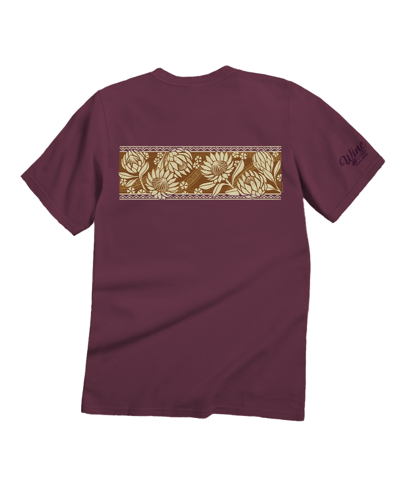 Tribal Protea Band - Wine Dyed Short Sleeve Crewneck T-Shirt
