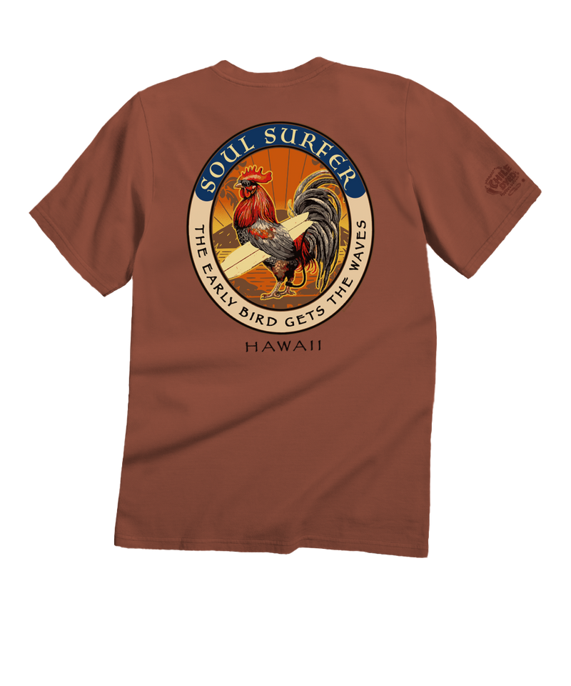 Soul Surfer Rooster - Chile Dyed Short Sleeve Crewneck T-Shirt