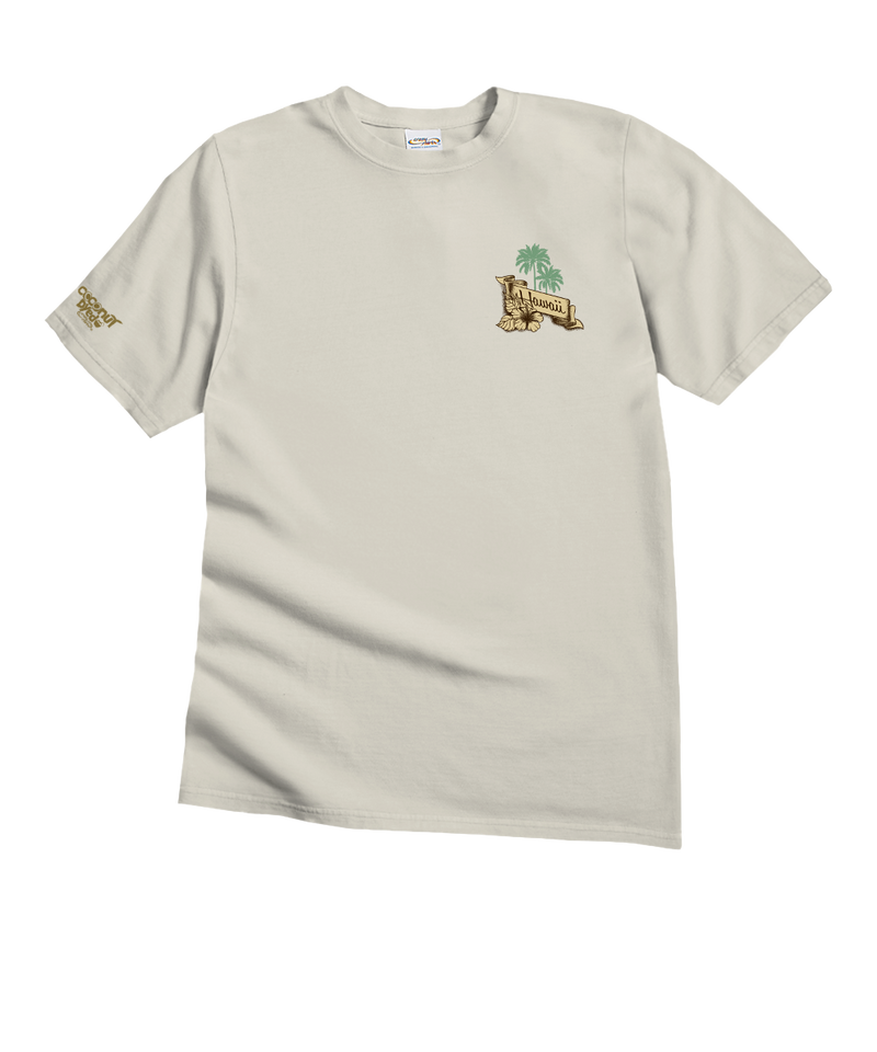 Hawaiian Islands Map - Coconut Dyed Short Sleeve Crewneck T-Shirt