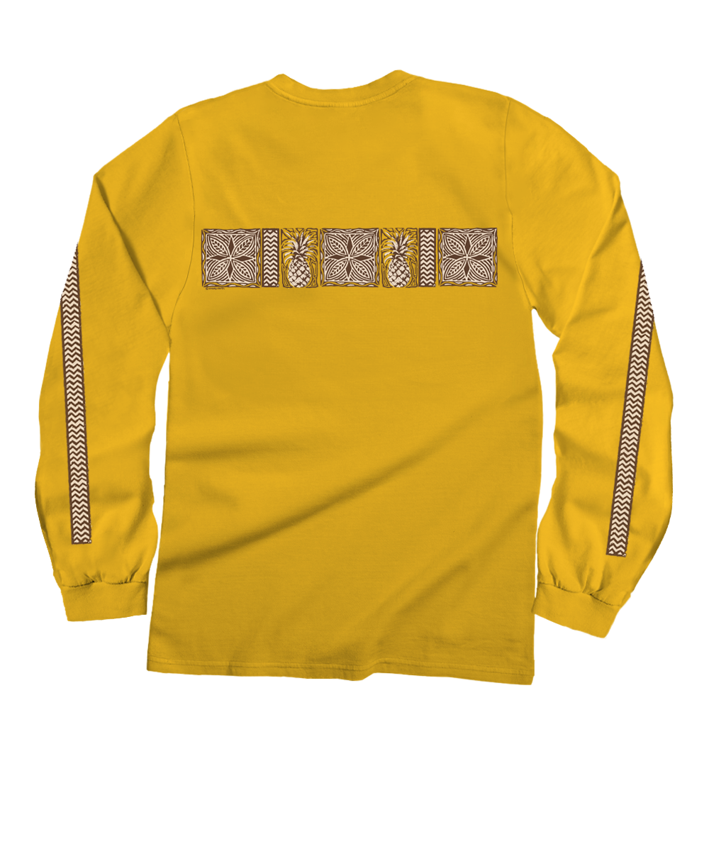 Tapa Pineapple Band - Pineapple Dyed Long Sleeve Crewneck T-Shirt