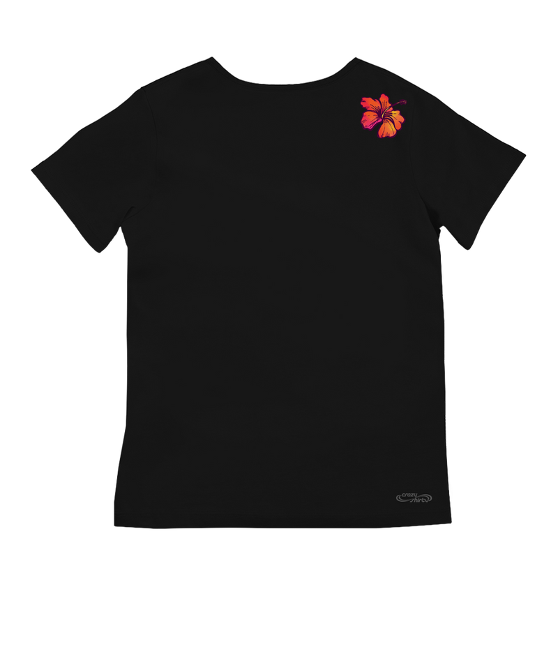 Sunset Stripe Vert - Jet Black Short Sleeve Pima V-Neck T-Shirt