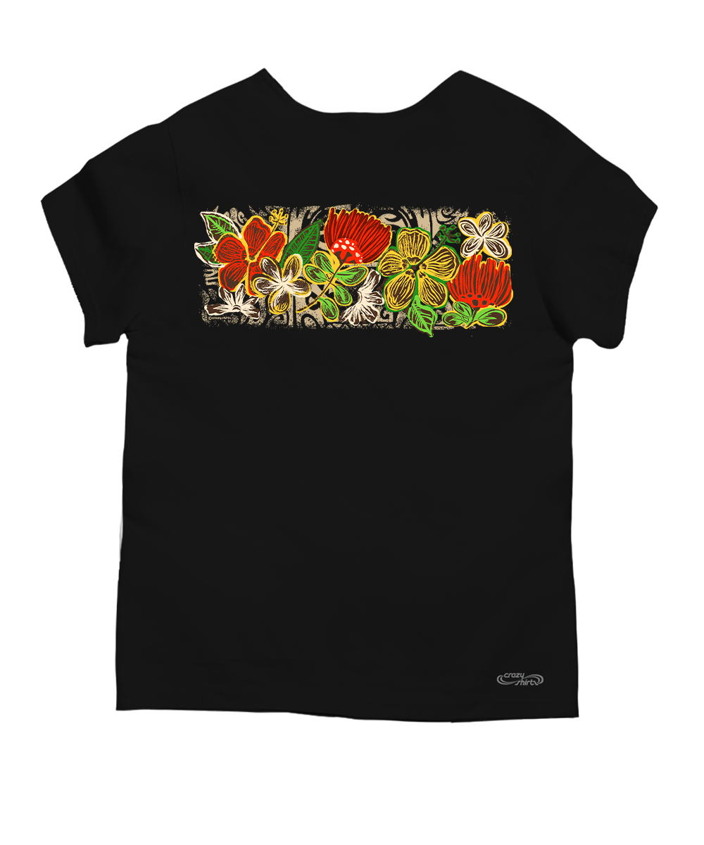 Pua Aina Band - Black Short Sleeve Scoop Neck T-Shirt