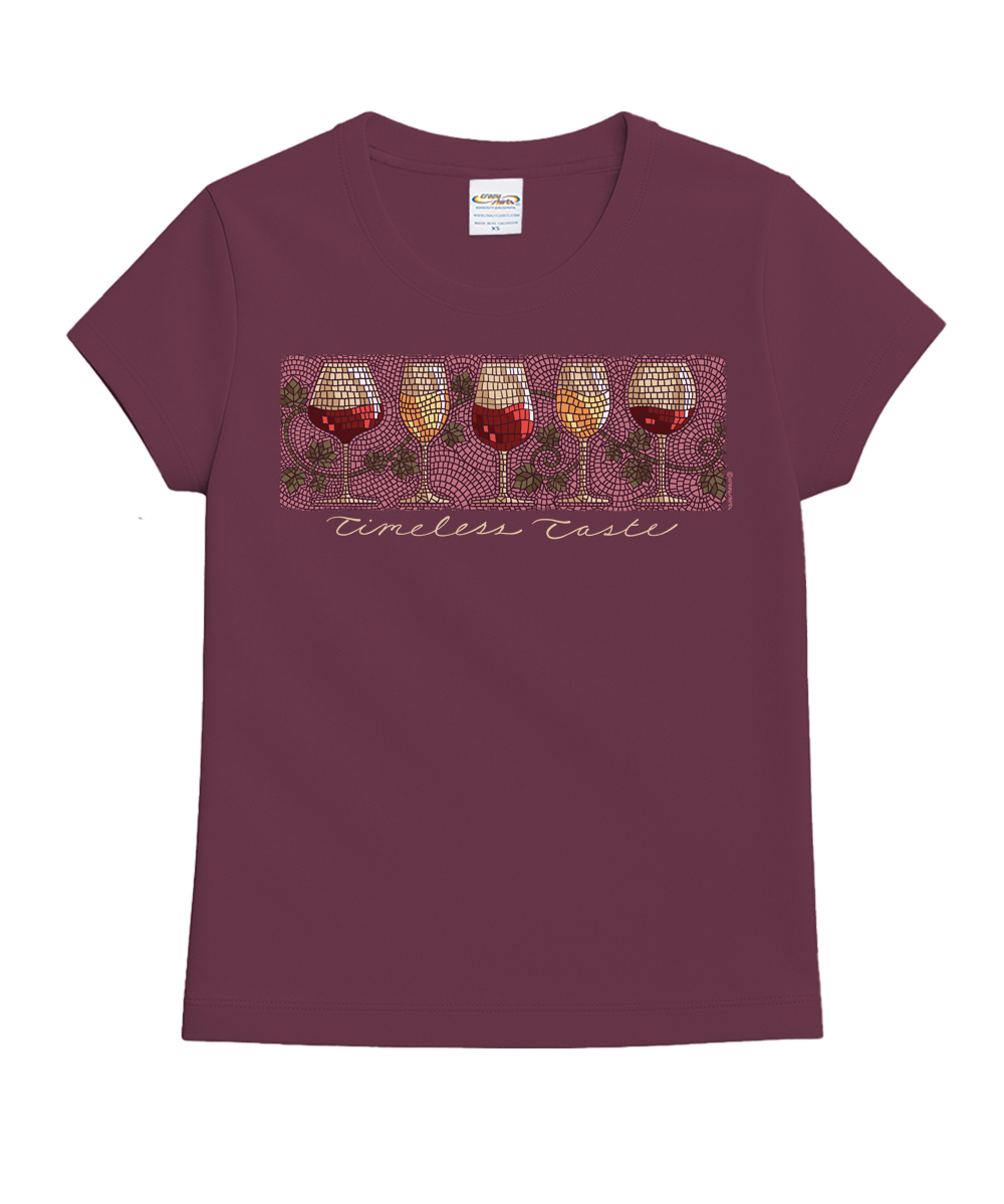 Wine Glass Mosaic - Wine Dyed Short Sleeve Crewneck T-Shirt