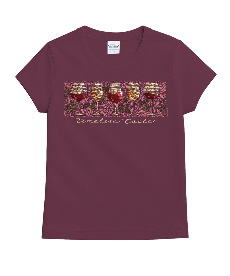 Wine Glass Mosaic - Wine Dyed Short Sleeve Crewneck T-Shirt
